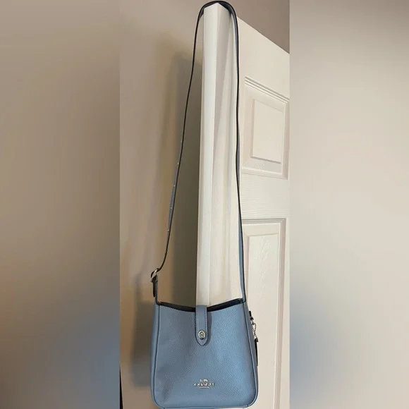 Coach SMALL Blue Pebbled Leather Shoulder Bag - Picture 5 of 6